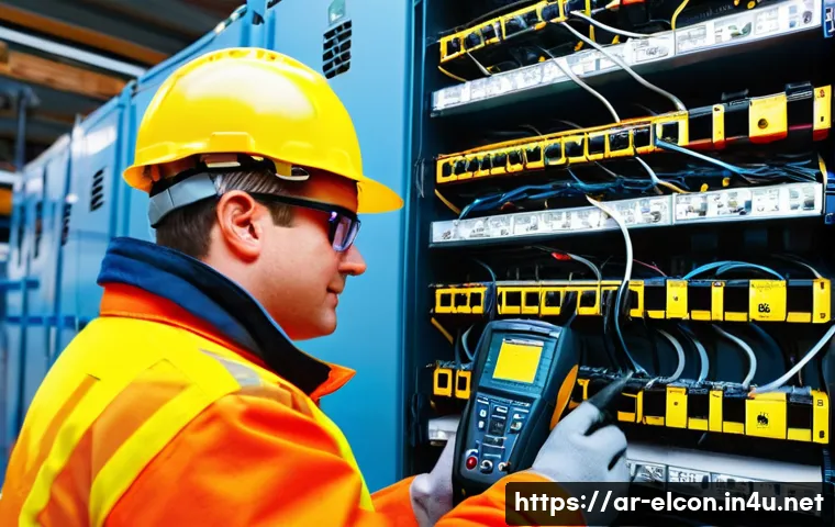 전기공사 현장에서 발생하는 고장 대처법 - **Prompt 1: Proactive Electrical Safety Inspection at a Construction Site**
"A team of diverse, ...