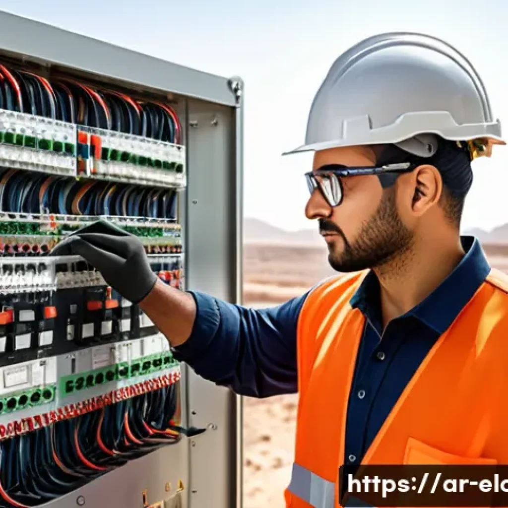 전기공사 관련 이론 총정리 - A detailed, realistic illustration of an electrical engineer working on a modern electrical distribu...