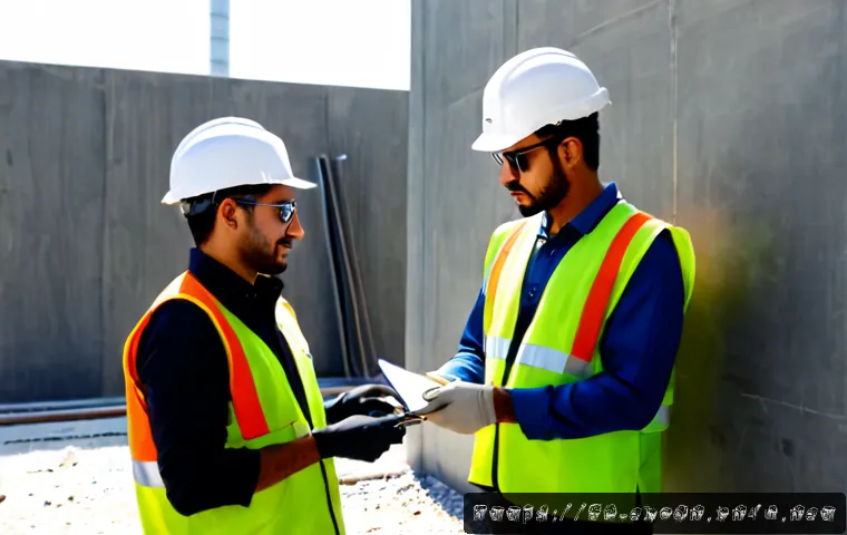 전기공사 현장 실습 경험담 - Photorealistic electrical construction site training scene in a modern Gulf city, young Arab apprent...